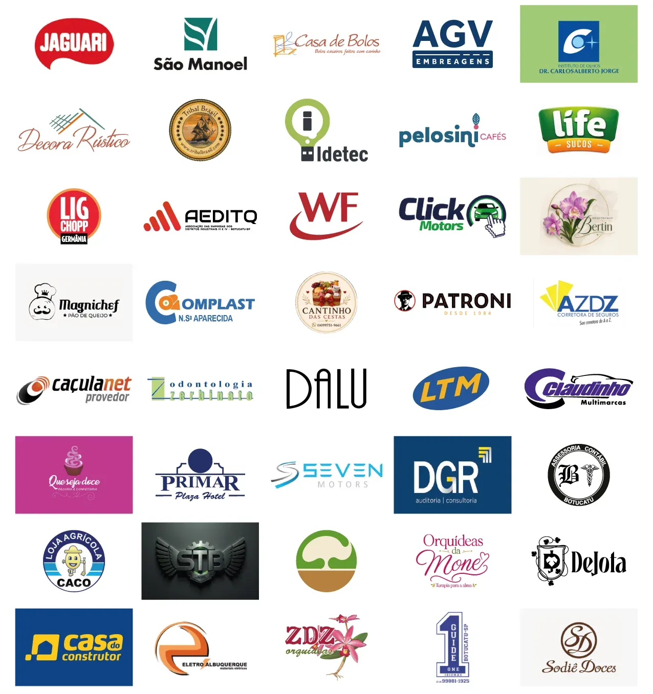 Logotipos dos patrocinadores da 34ª Exposição Nacional de Orquídeas de Botucatu